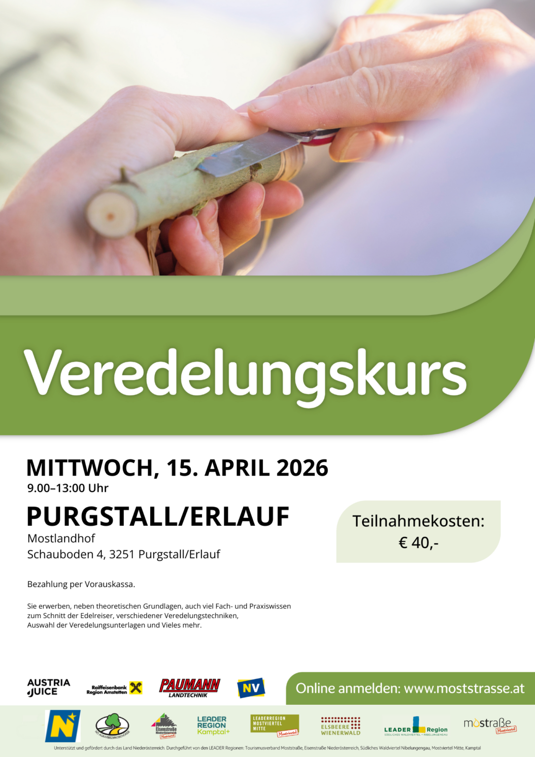 Plakat Veredelungskurz