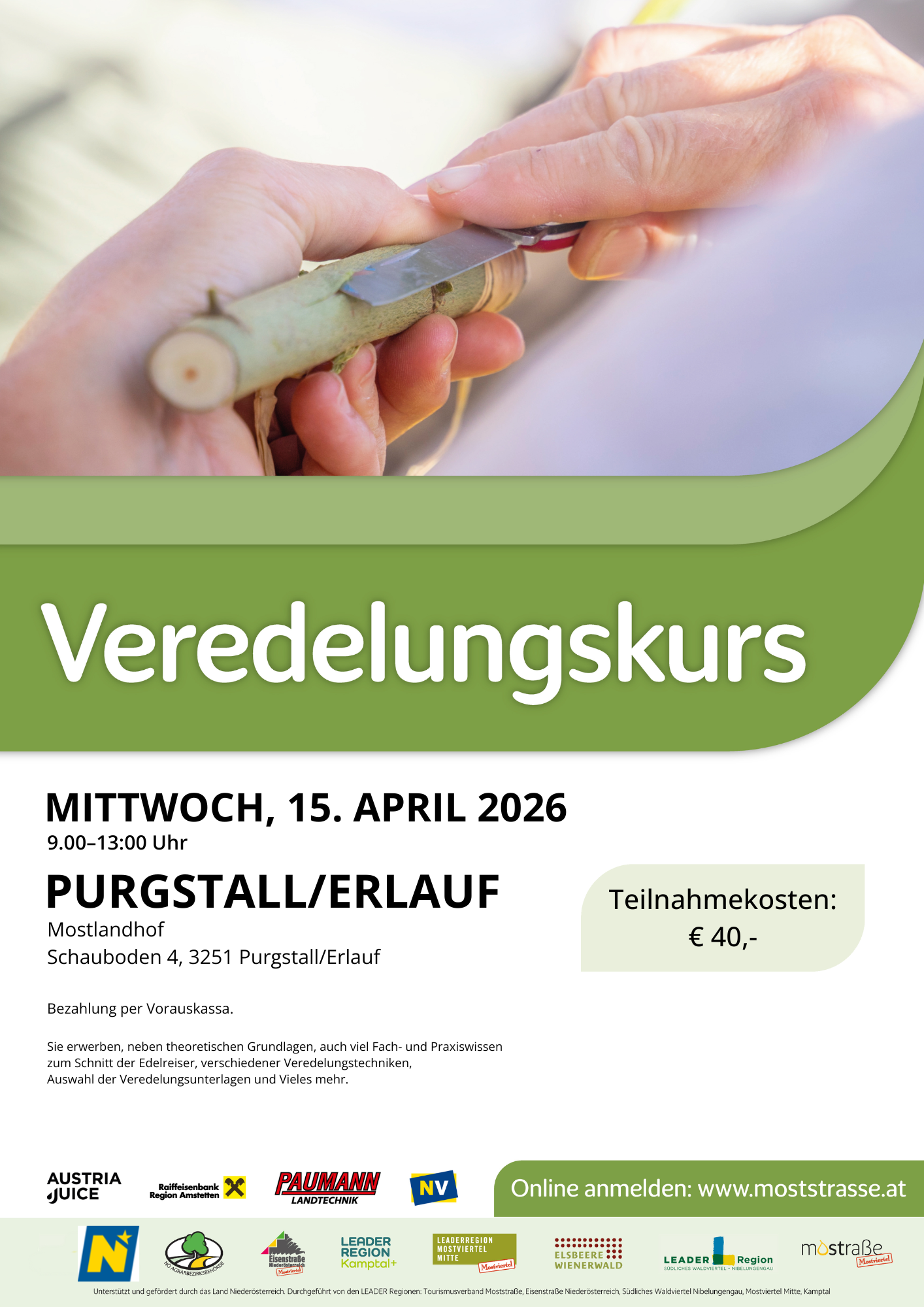 Plakat Veredelungskurz